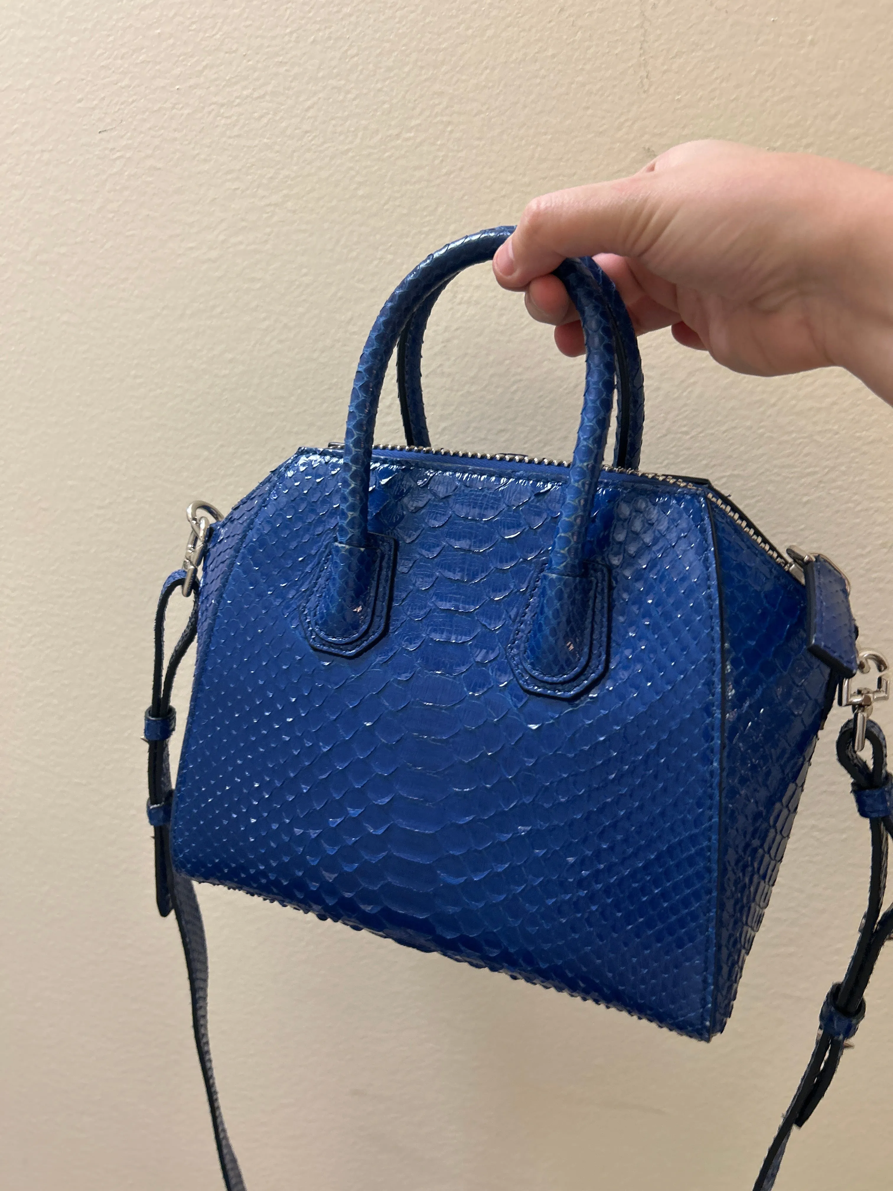 Givenchy Bag, Blue Python Antigona Mini Satchel Bag