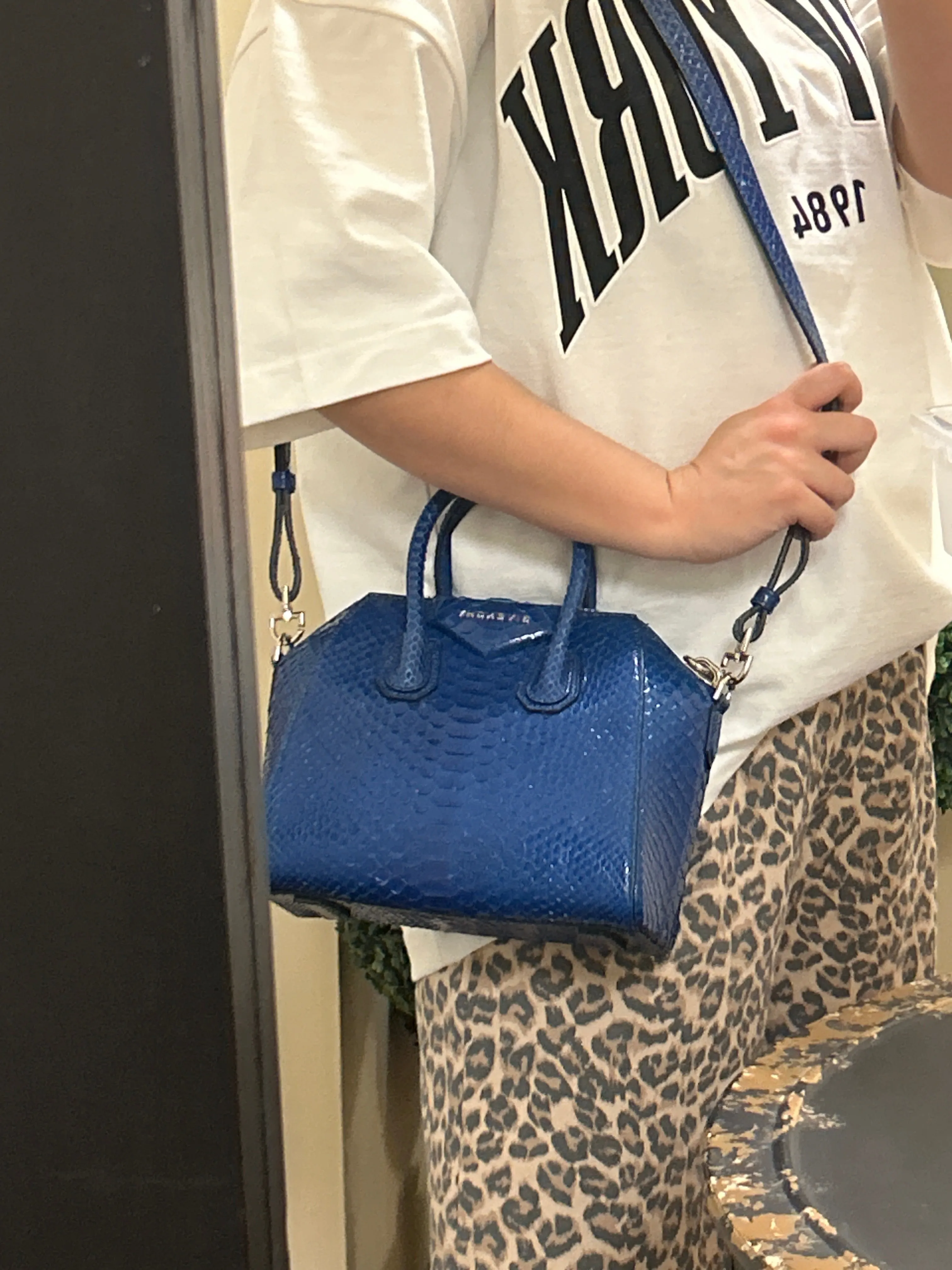 Givenchy Bag, Blue Python Antigona Mini Satchel Bag