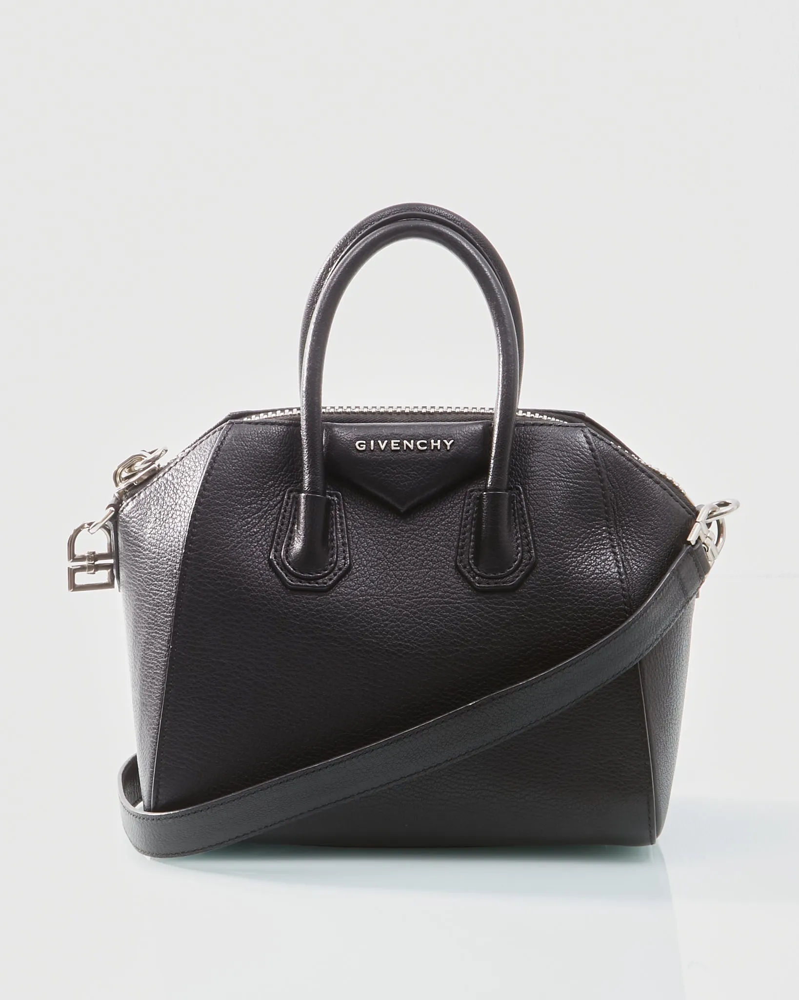 Givenchy Black Grained Leather Mini Antigona Bag