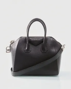 Givenchy Black Grained Leather Mini Antigona Bag