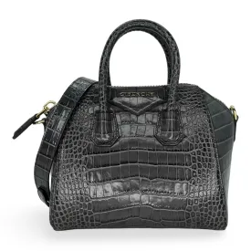 GIVENCHY: Croc Embossed Mini Antigona