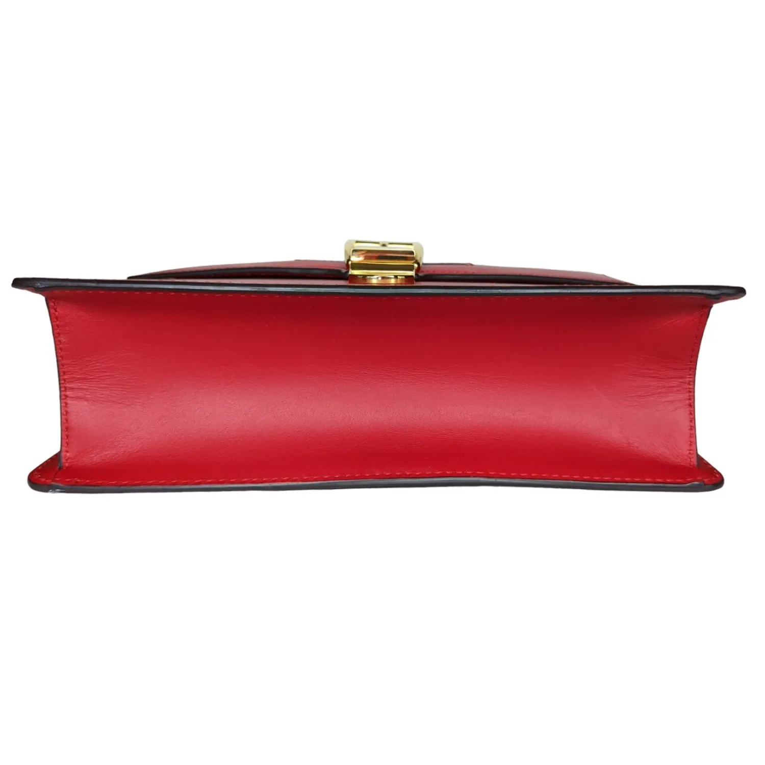 Gucci Calfskin Small Sylvie Chain Shoulder Bag Hibiscus Red