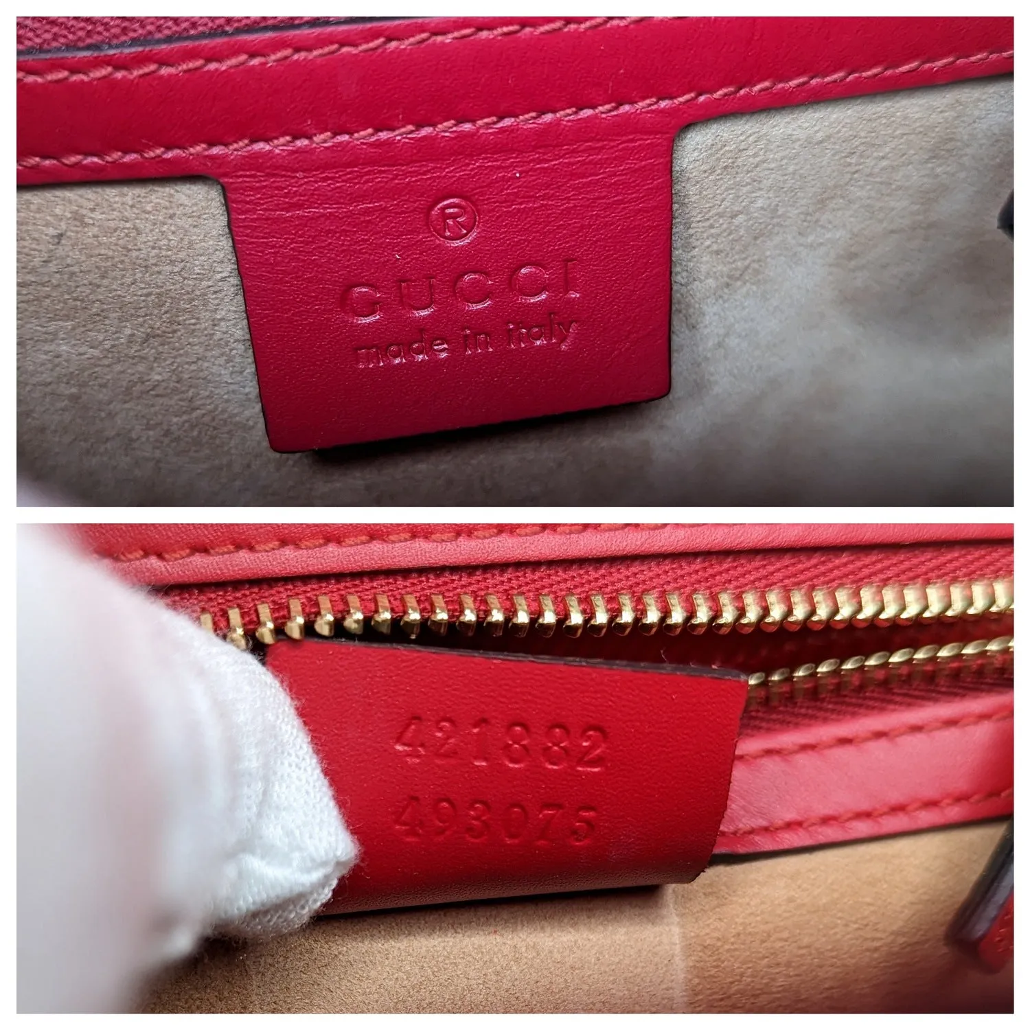 Gucci Calfskin Small Sylvie Chain Shoulder Bag Hibiscus Red