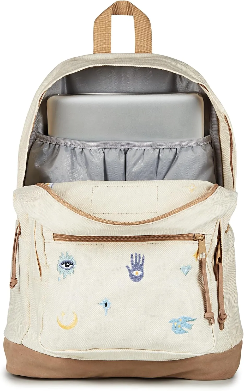 JanSport Right Pack Expressions Backpack  Main Compartment, 15-inch Padded Laptop Compartment, Side Water Bottle Pocket, Utility Pocket with Zippered Rain Flap, Surreal Mirage Embroidery