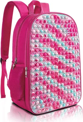 Kids Backpack Pop it Fidget Toys Backpack School Book Bag for 4-12 Year Old Boys and Girls Back to School Dual Compartments with Adjustable Straps Kids Holiday Gift Large 17"