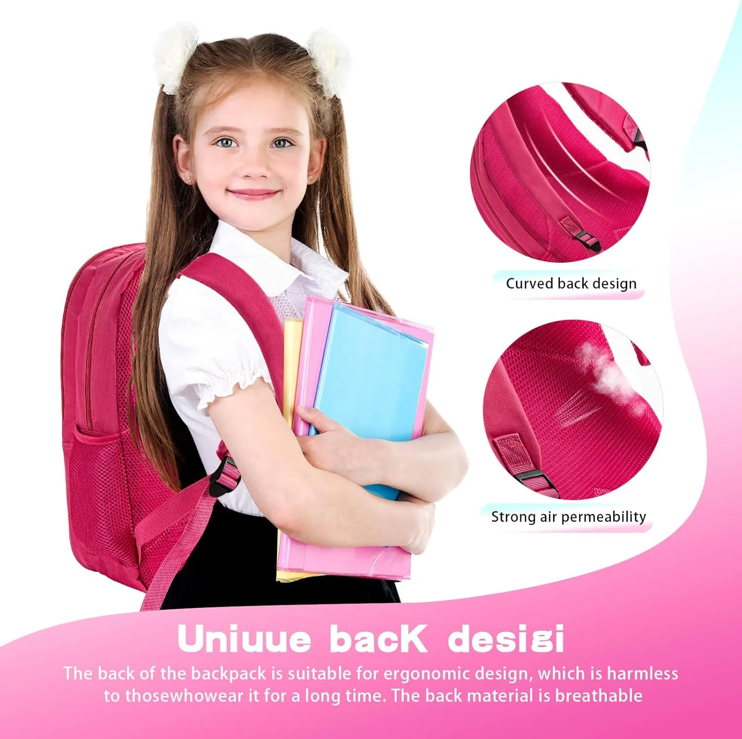 Kids Backpack Pop it Fidget Toys Backpack School Book Bag for 4-12 Year Old Boys and Girls Back to School Dual Compartments with Adjustable Straps Kids Holiday Gift Large 17"
