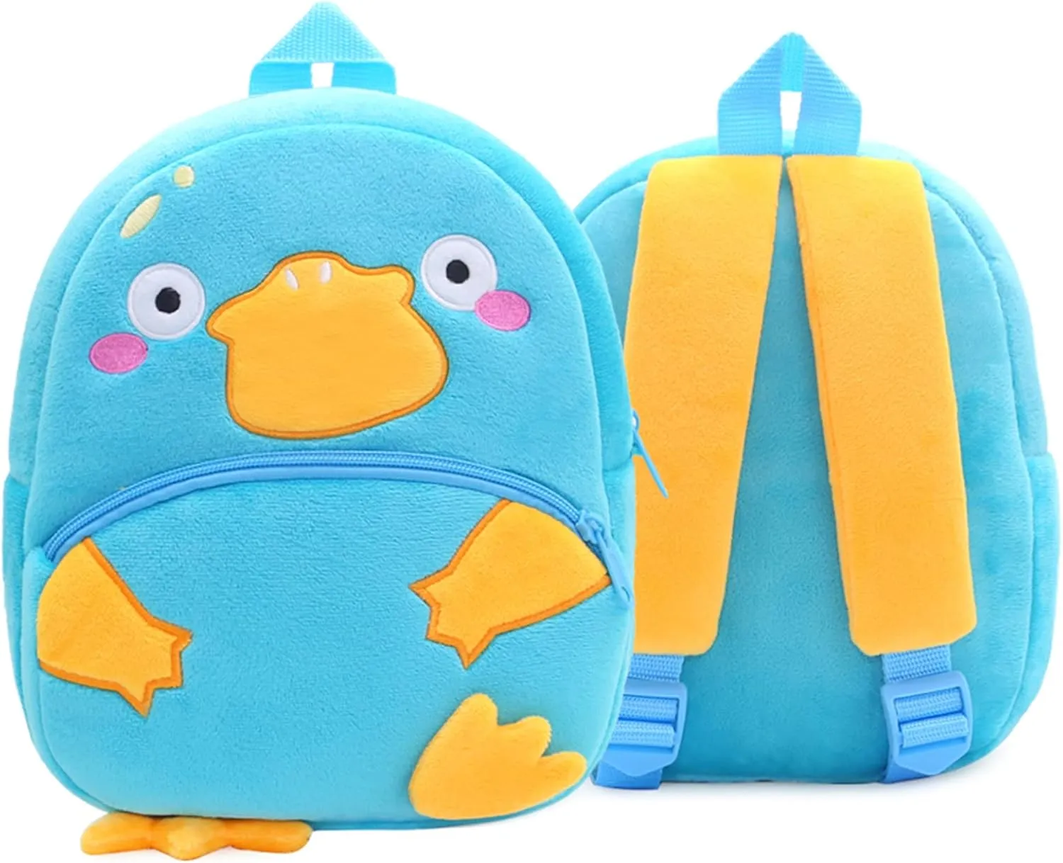 KISSOURBABY Cute Toddler Backpack,Cartoon Cute Animal Plush Backpack Toddler Mini School Bag for Kids Age 2-4 Years Old(Platypus Blue)