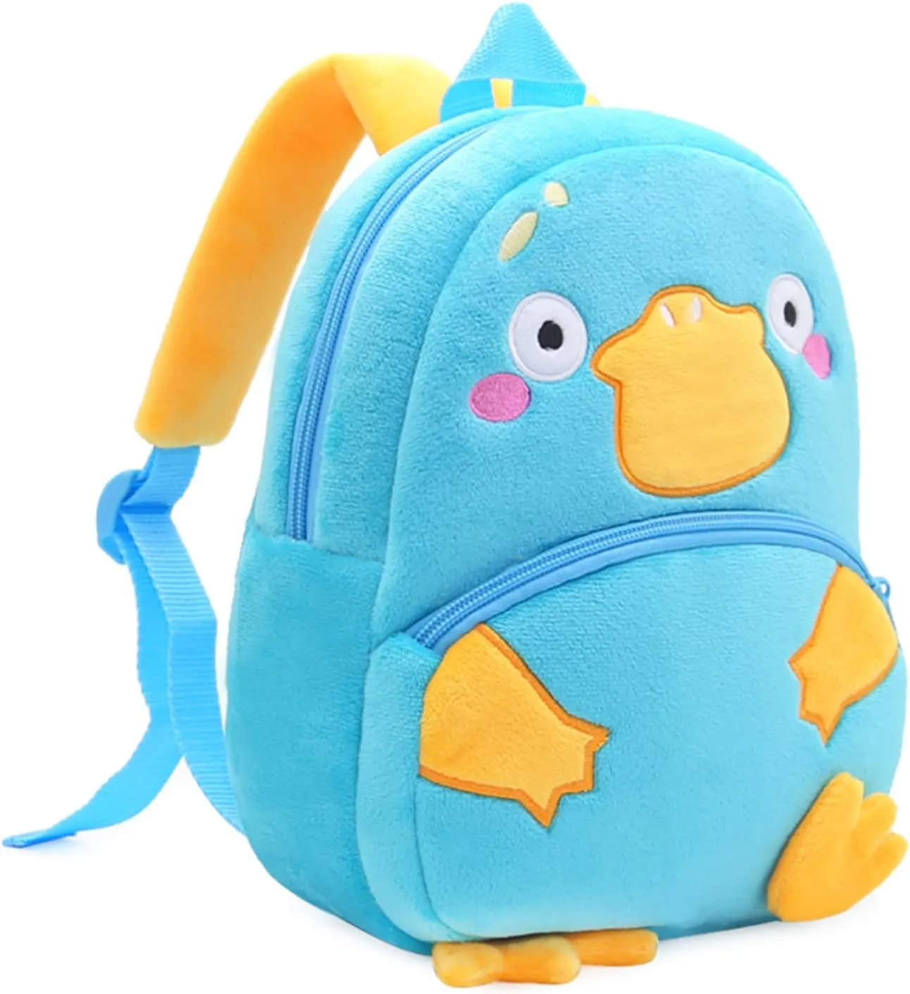 KISSOURBABY Cute Toddler Backpack,Cartoon Cute Animal Plush Backpack Toddler Mini School Bag for Kids Age 2-4 Years Old(Platypus Blue)
