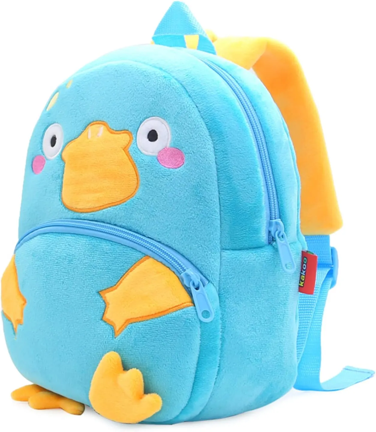 KISSOURBABY Cute Toddler Backpack,Cartoon Cute Animal Plush Backpack Toddler Mini School Bag for Kids Age 2-4 Years Old(Platypus Blue)
