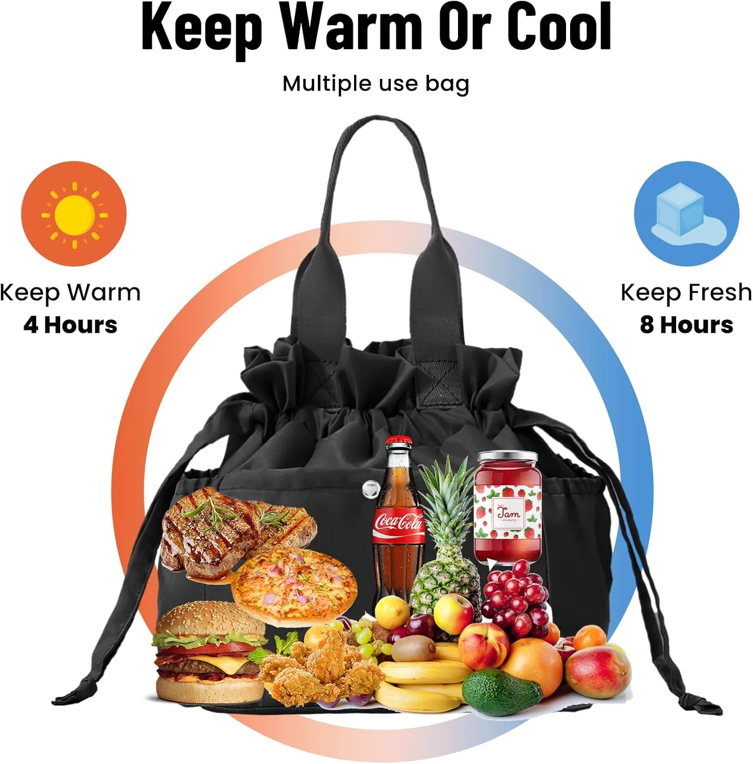 MAMONA Lunch Bag Women  Reusable Insulated Lunch Bag Stain-Resistant, Large Capacity Lunch box for Women Perfect for Office Picnic Hiking