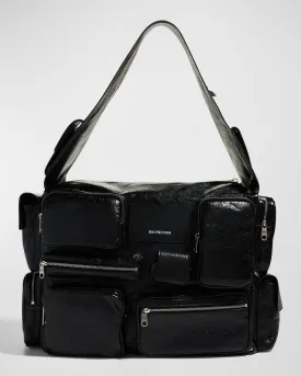 Men's Superbusy Leather Multi-Pocket Sling Bag, Large