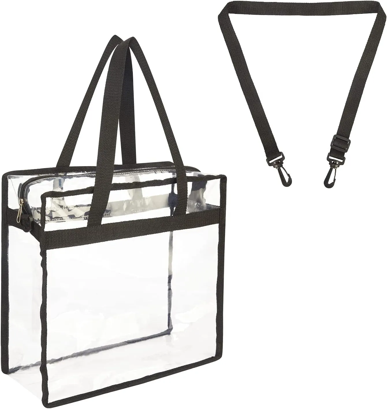 NATURAL STYLE Clear Tote Bag Stadium Security Approved, See Through Clear Handbag Purse Bag for Work, Beach, Stadium