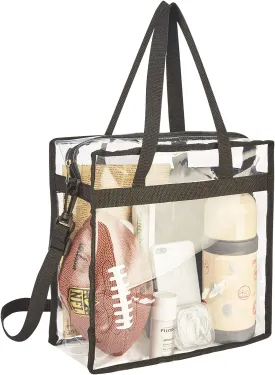 NATURAL STYLE Clear Tote Bag Stadium Security Approved, See Through Clear Handbag Purse Bag for Work, Beach, Stadium