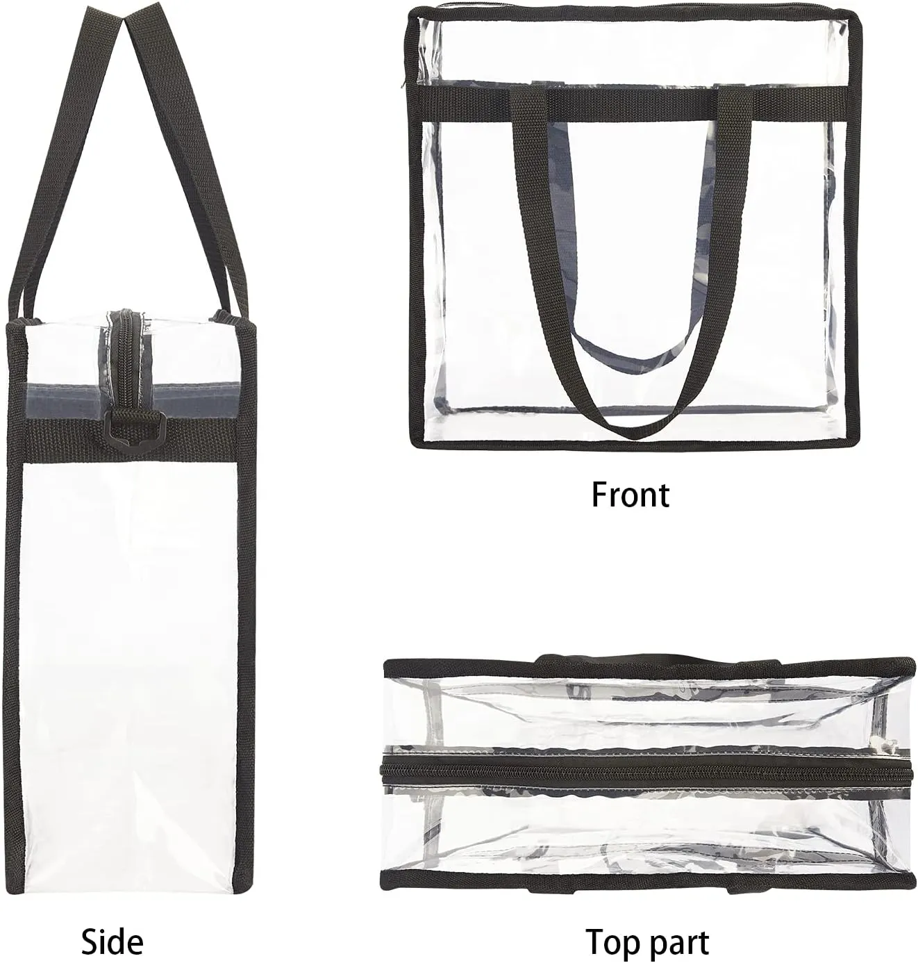 NATURAL STYLE Clear Tote Bag Stadium Security Approved, See Through Clear Handbag Purse Bag for Work, Beach, Stadium
