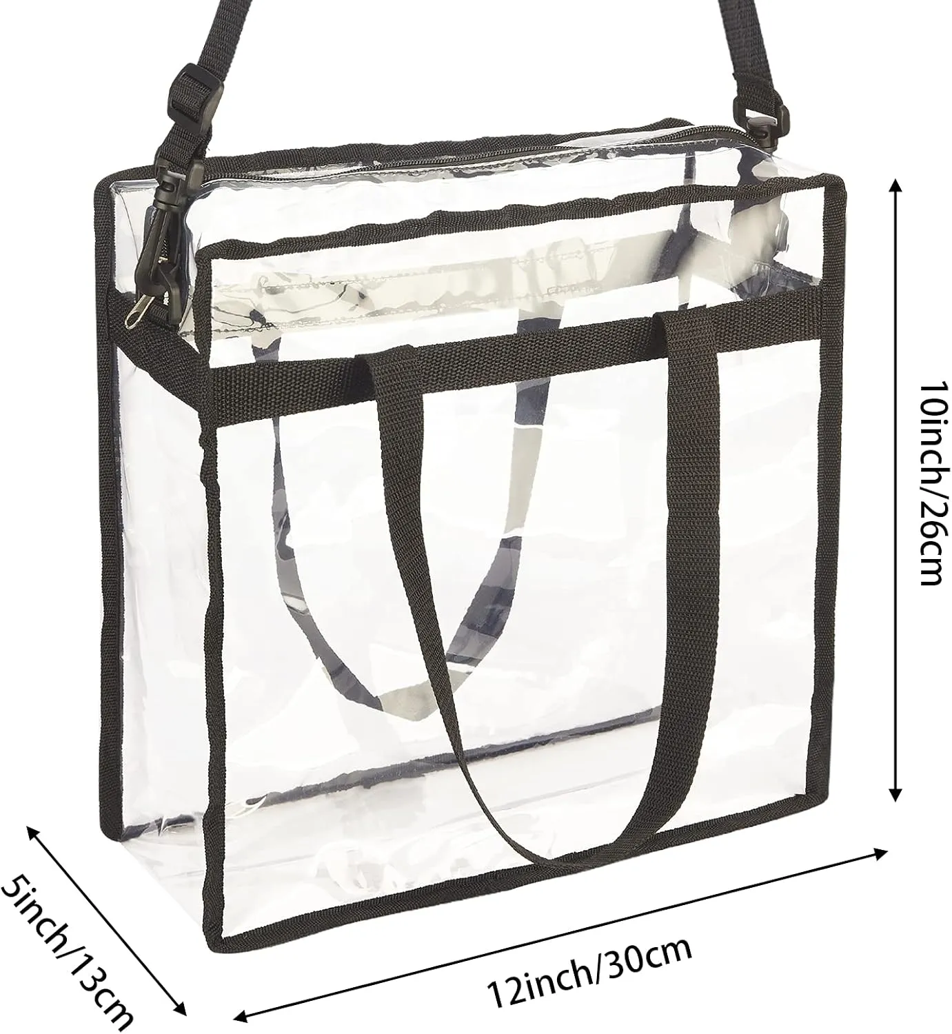 NATURAL STYLE Clear Tote Bag Stadium Security Approved, See Through Clear Handbag Purse Bag for Work, Beach, Stadium