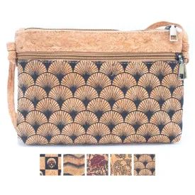 Patterned Cork Crossbody: Compact & Stylish