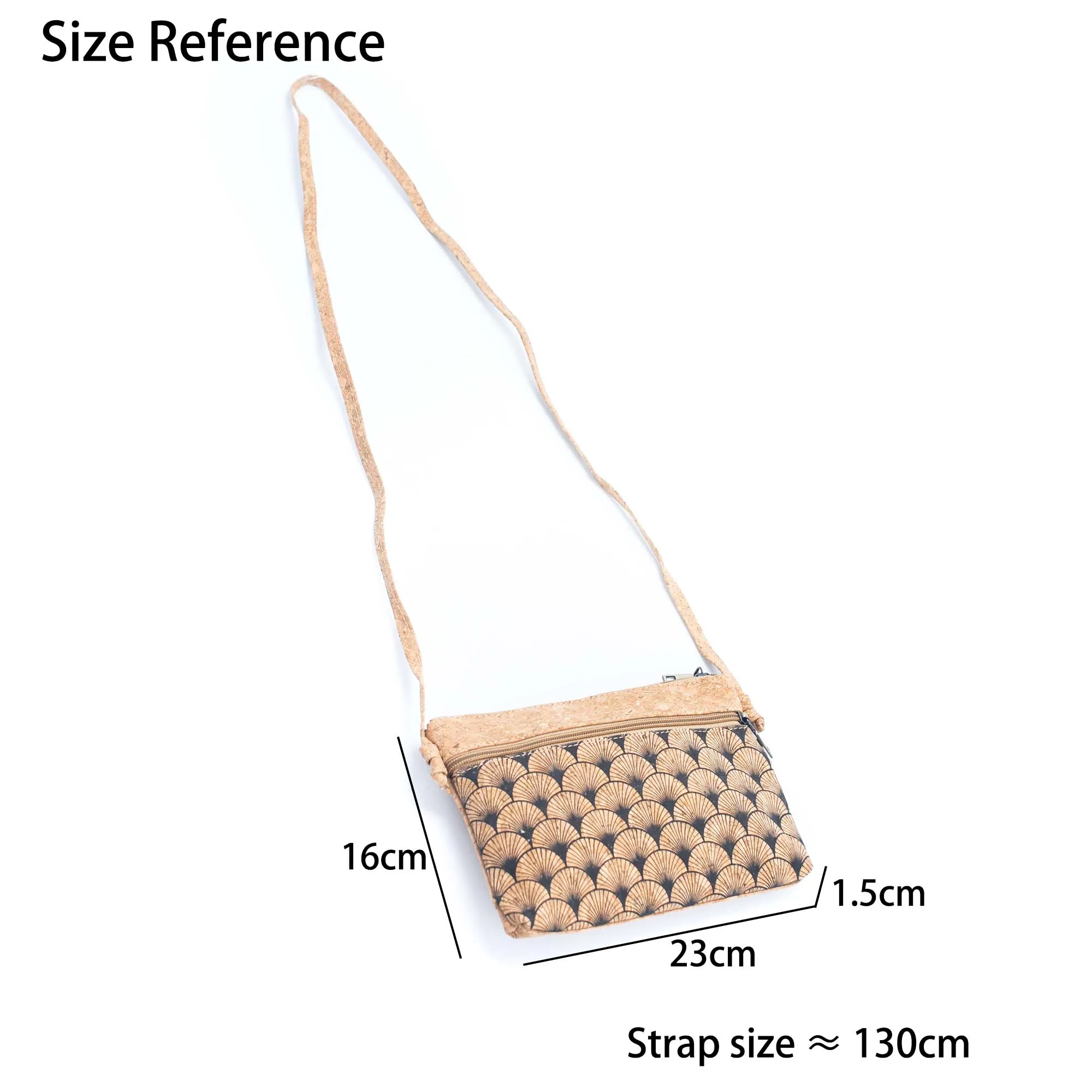 Patterned Cork Crossbody: Compact & Stylish