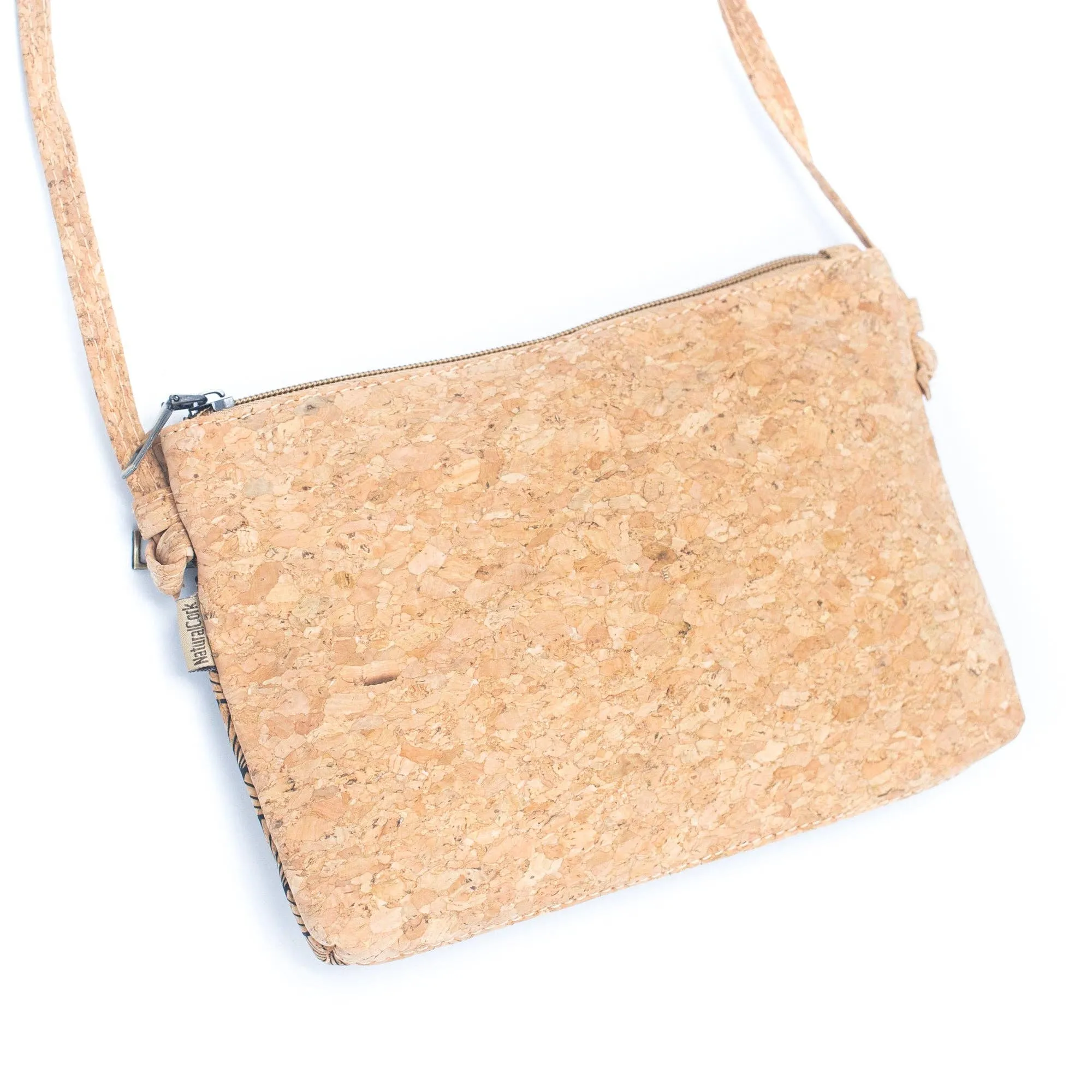 Patterned Cork Crossbody: Compact & Stylish