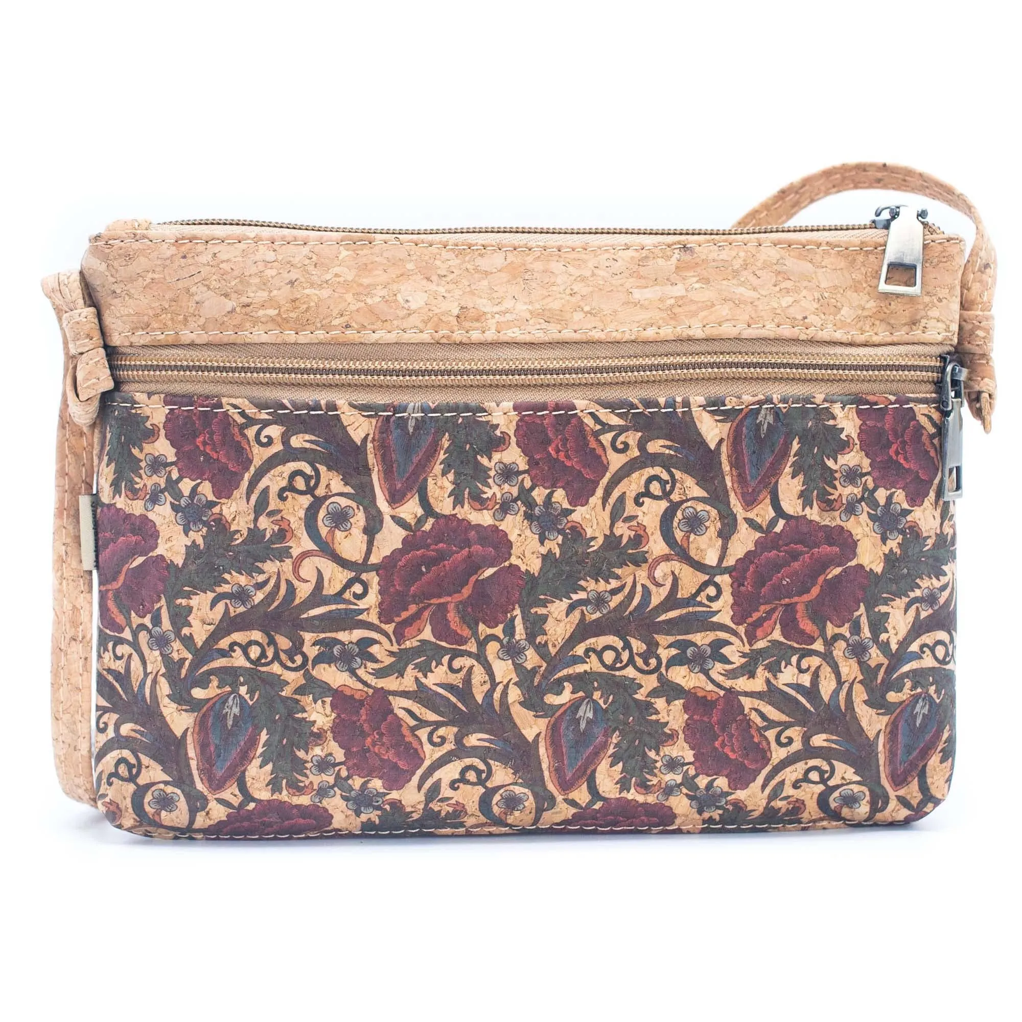Patterned Cork Crossbody: Compact & Stylish