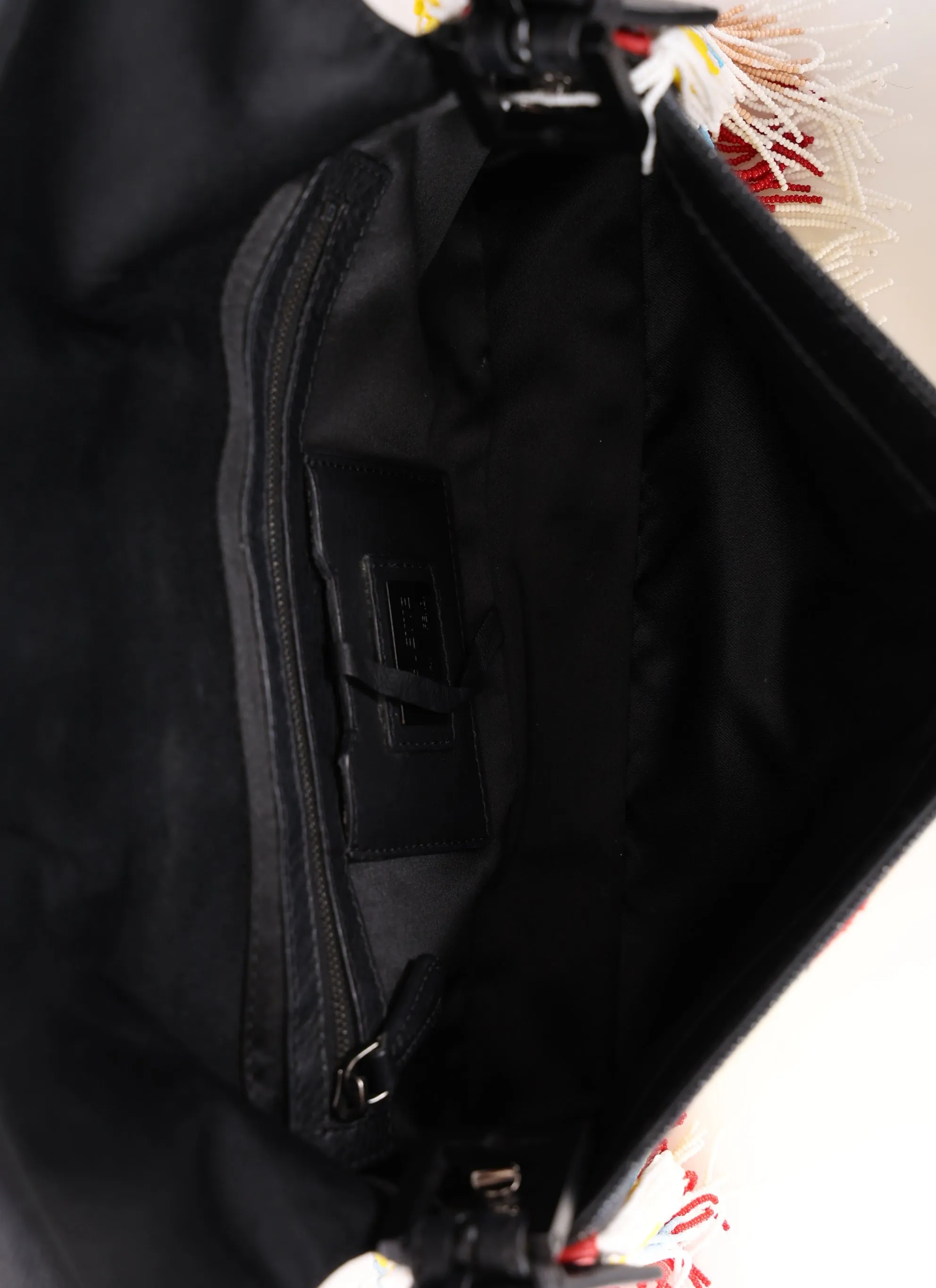 Rare Fendi Denim Beaded Bird Baguette