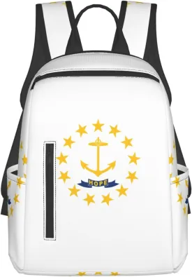Rhode Island State Flag Lightweight Backpack Travel Shoulder Bag with Stylish Print, Leisure Day Trips Shopping Backpack