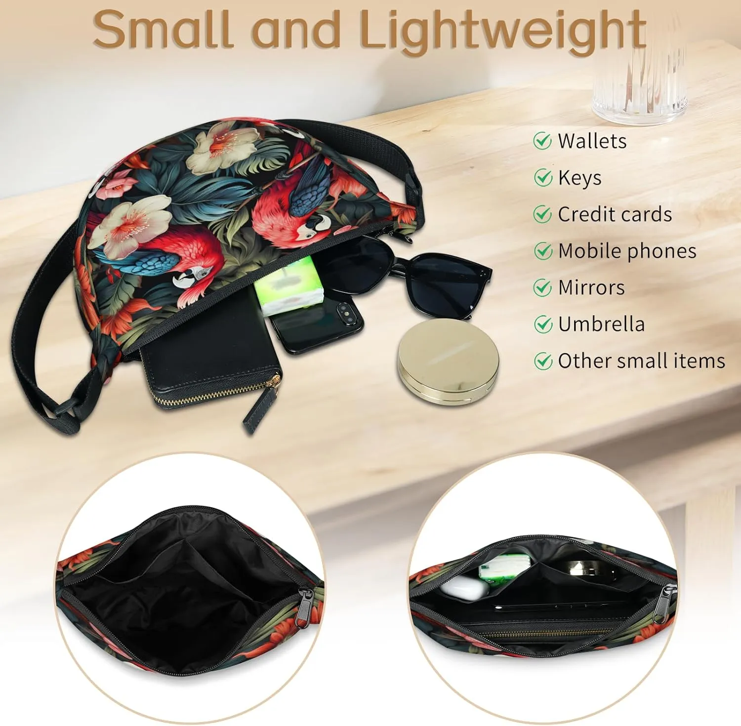 Small Sling Crossbody Bag for Women Men Trendy, Small Crescent Bag with Adjustable Strap Zippers, Lightweight Dumpling Bags
