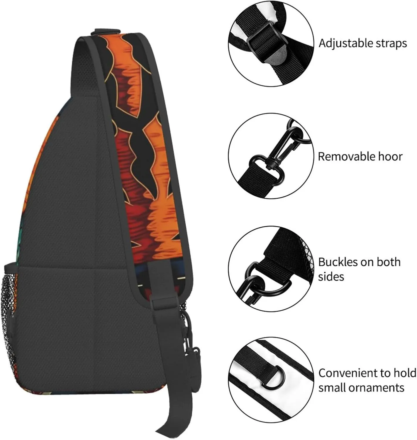 Southwestern Cactus Southwest Native Crossbody Chest Bags for Women, Small Crossbody Shoulder Bag Sling Bag Travel Hiking Daypack