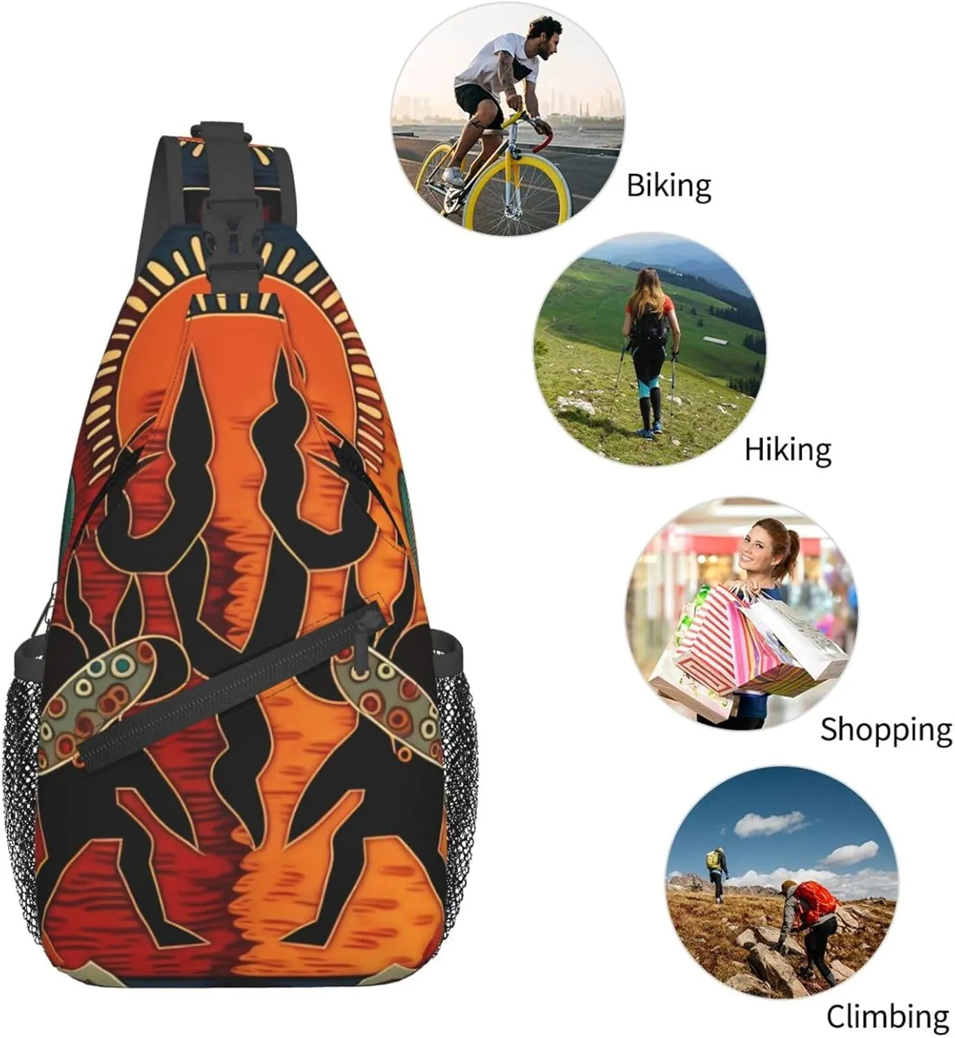 Southwestern Cactus Southwest Native Crossbody Chest Bags for Women, Small Crossbody Shoulder Bag Sling Bag Travel Hiking Daypack