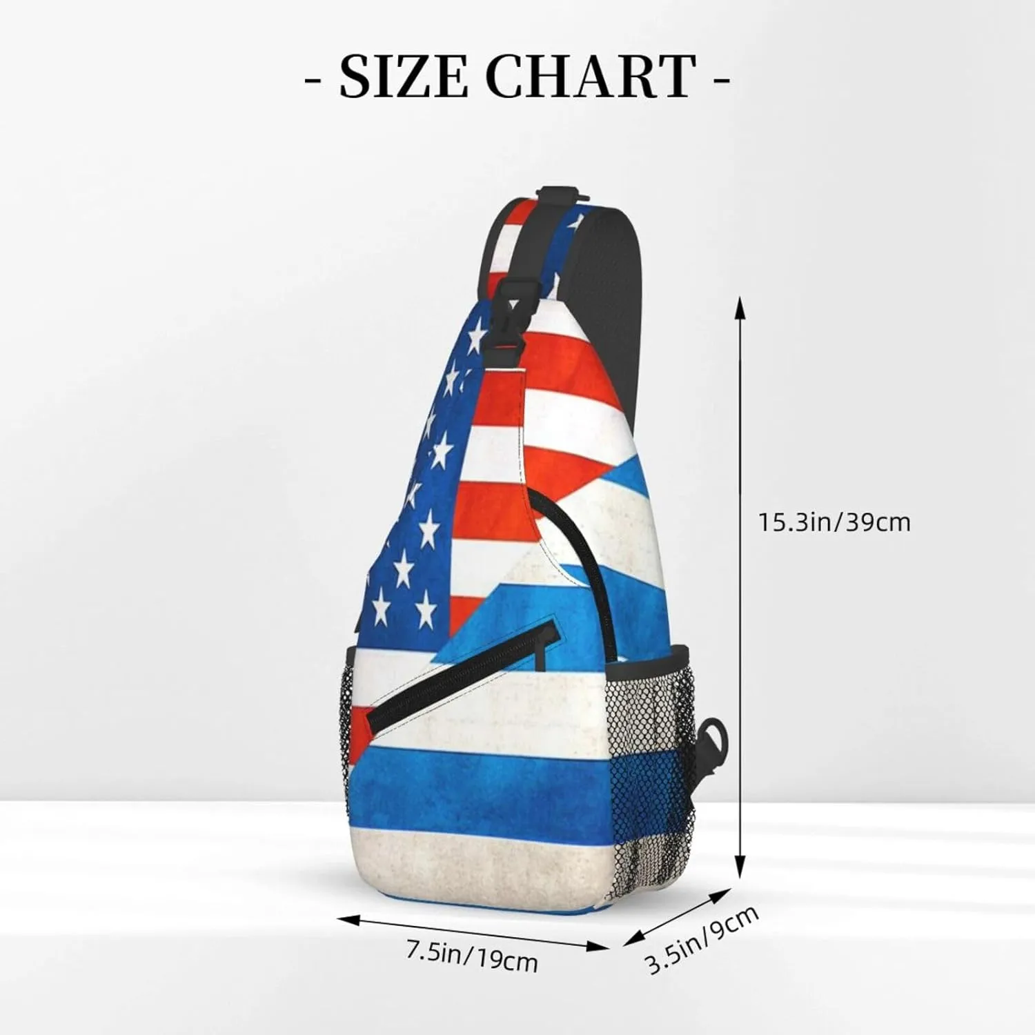 Sunflower American Flag Sling Bag Adjustable Chest Bags Casual Crossbody Bag Travel Shoulder Backpack