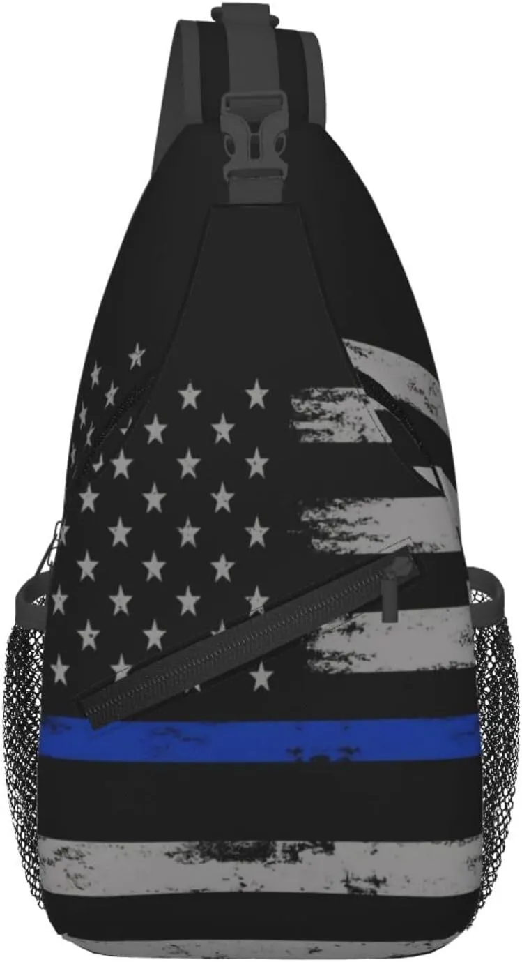Sunflower American Flag Sling Bag Adjustable Chest Bags Casual Crossbody Bag Travel Shoulder Backpack