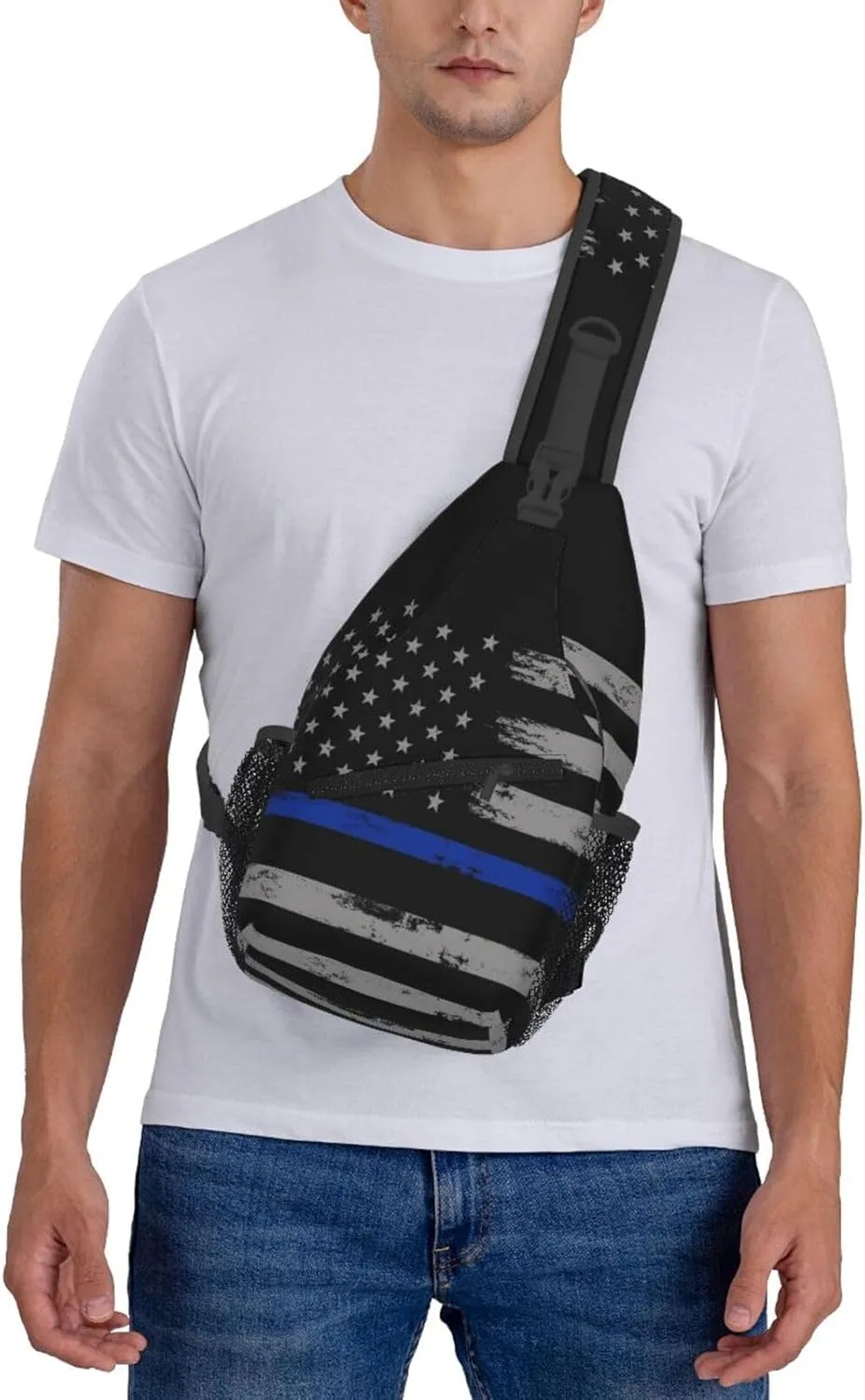 Sunflower American Flag Sling Bag Adjustable Chest Bags Casual Crossbody Bag Travel Shoulder Backpack