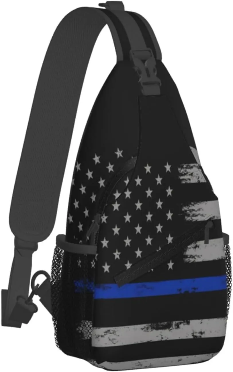 Sunflower American Flag Sling Bag Adjustable Chest Bags Casual Crossbody Bag Travel Shoulder Backpack