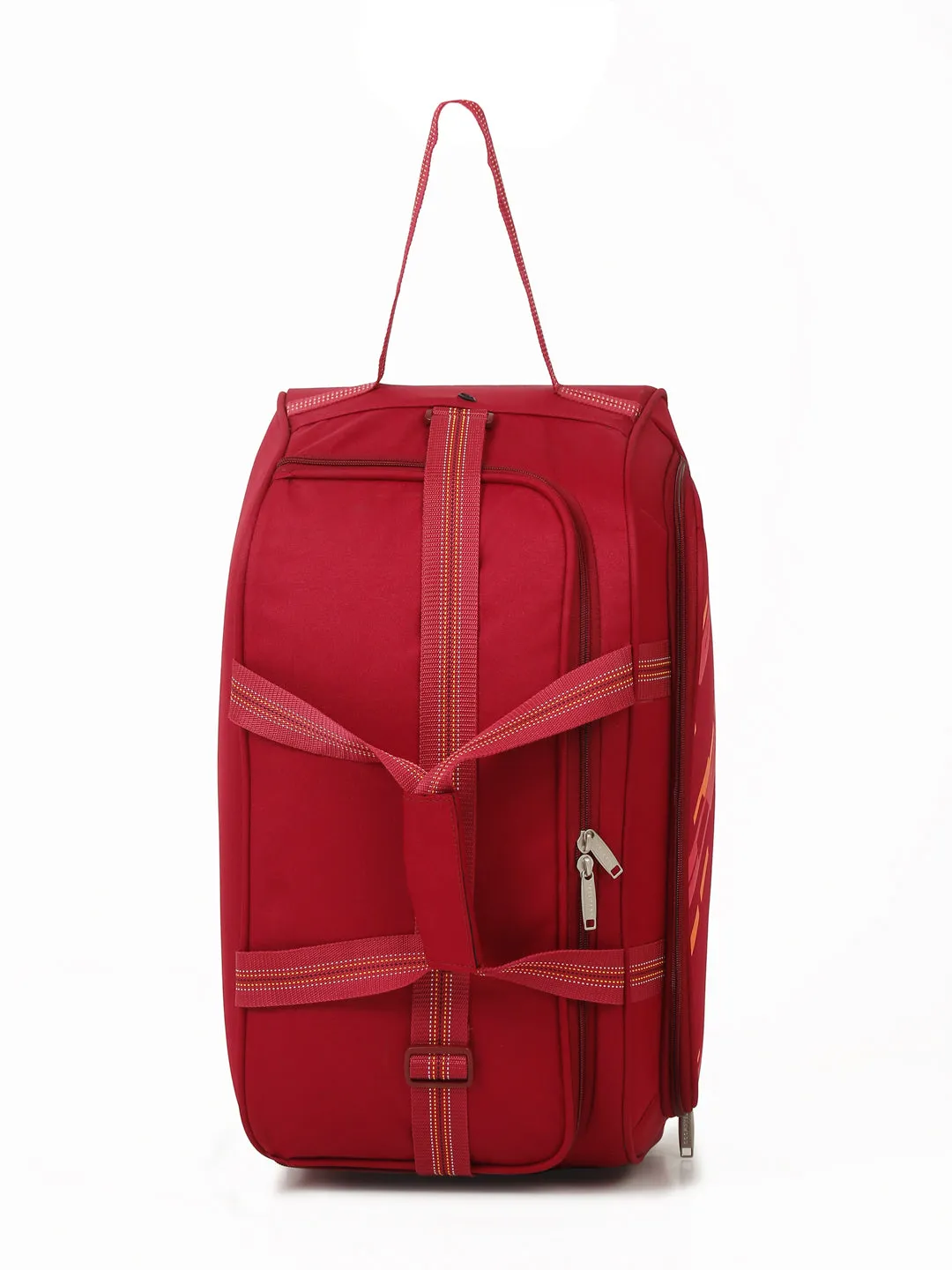 Teakwood Leather Maroon Printed Medium Duffel Bag