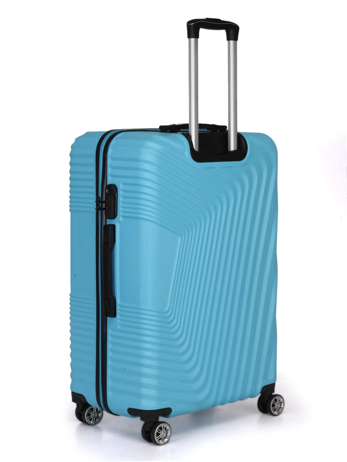 Teakwood Leathers Blue Textured Hard-Sided Small Trolley Bag