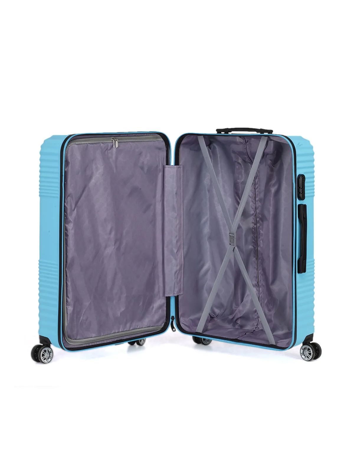 Teakwood Leathers Blue Textured Hard-Sided Small Trolley Bag
