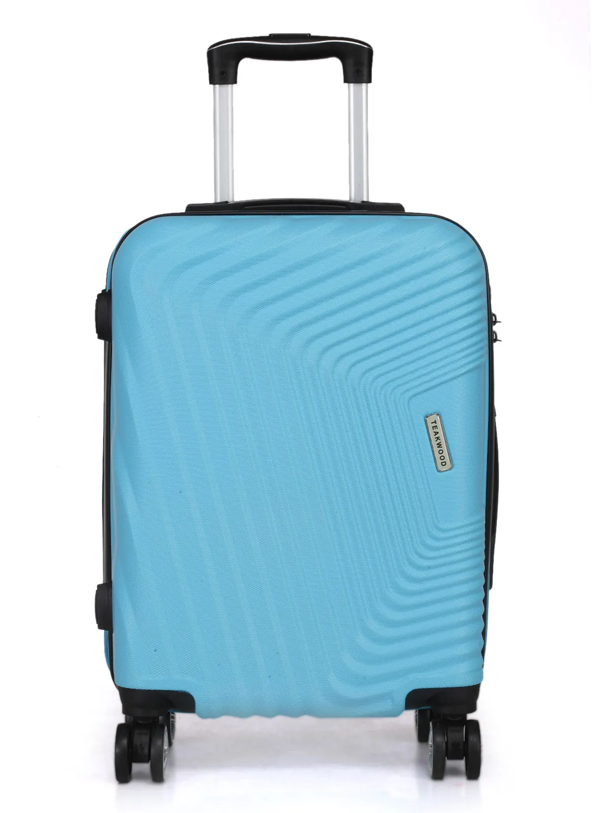 Teakwood Leathers Blue Textured Hard-Sided Small Trolley Bag