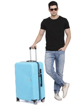 Teakwood Leathers Blue Textured Hard-Sided Small Trolley Bag