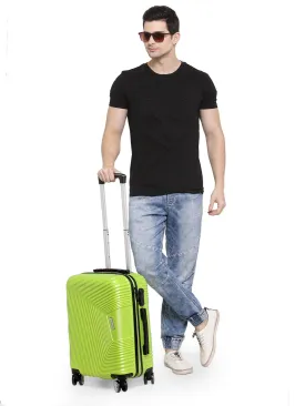 Teakwood Leathers Green Textured Hard-Sided Medium Trolley Bag