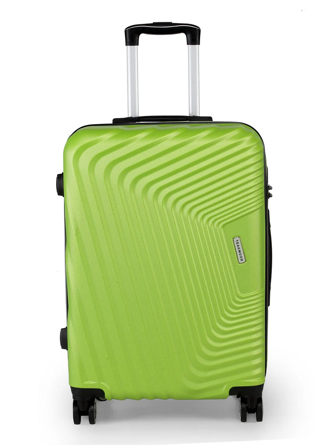 Teakwood Leathers Green Textured Hard-Sided Medium Trolley Bag