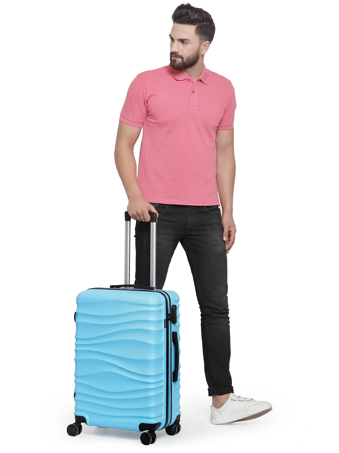 Teakwood Unisex Blue Trolley Bag