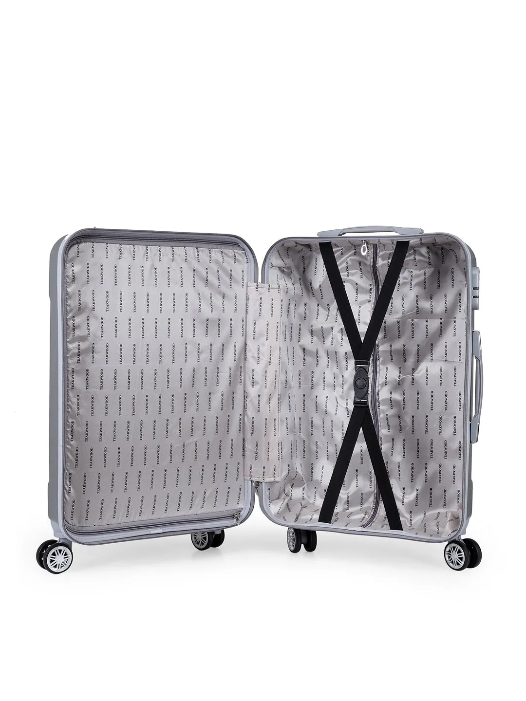 Teakwood Unisex Silver Trolley Bag - Medium