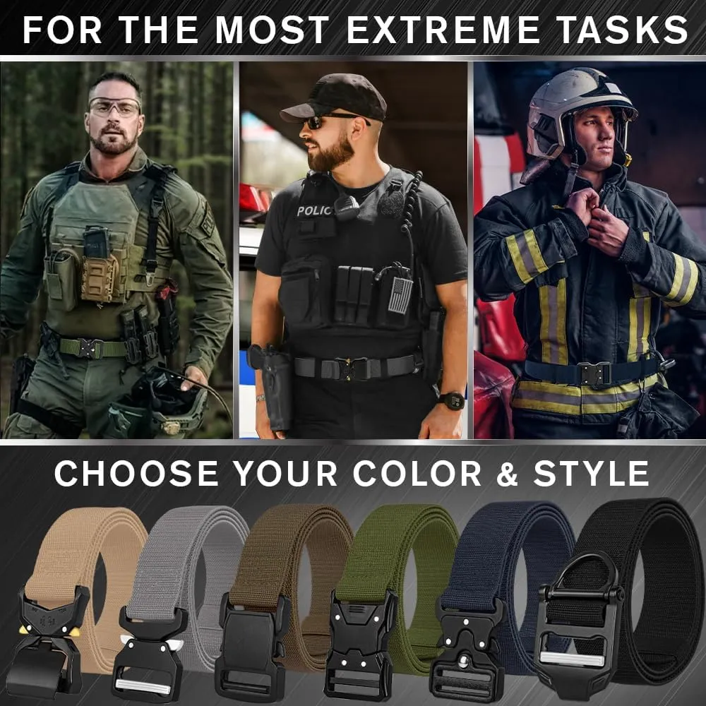 TECEUM Tactical Belt  Heavy-Duty & Quick Release  Military, Work, Rigger, Duty & Utility Belt for Men