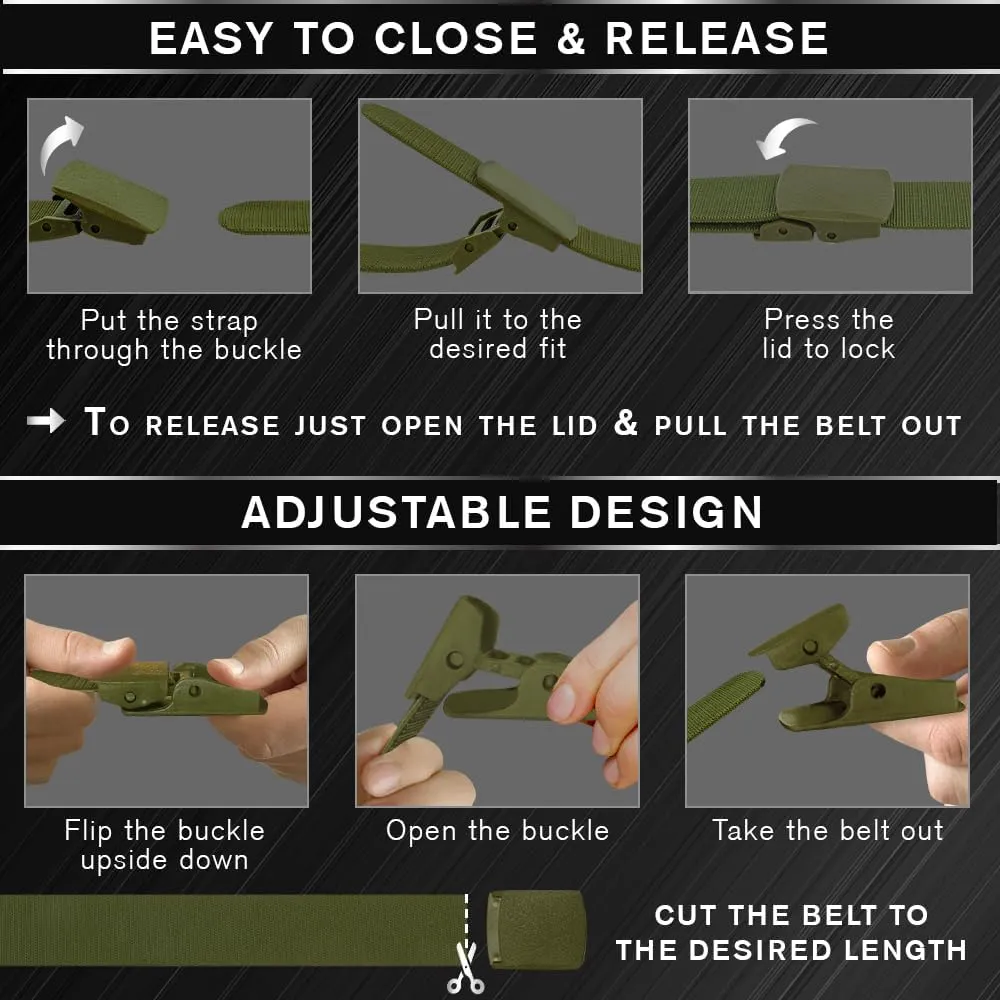 TECEUM Tactical Belt  Heavy-Duty & Quick Release  Military, Work, Rigger, Duty & Utility Belt for Men