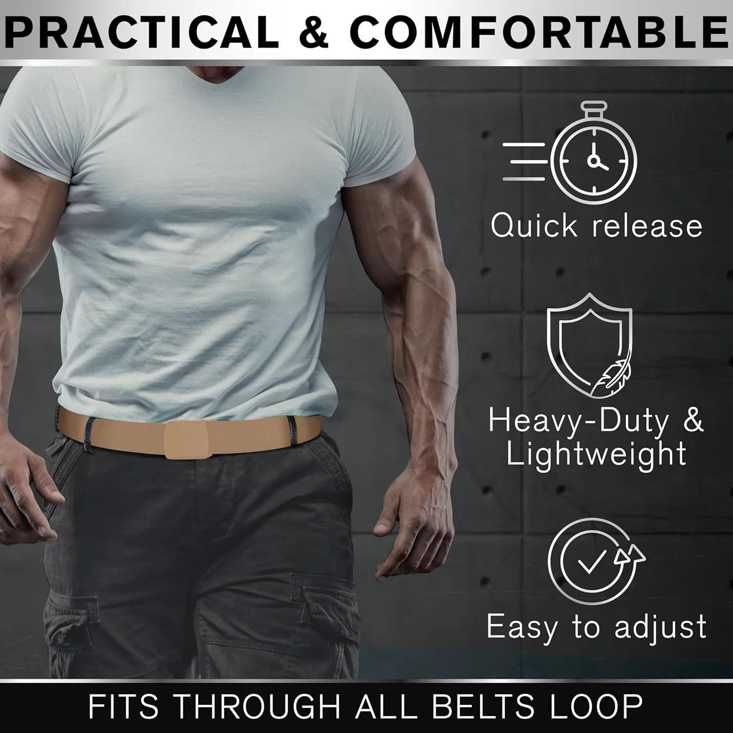 TECEUM Tactical Belt  Heavy-Duty & Quick Release  Military, Work, Rigger, Duty & Utility Belt for Men