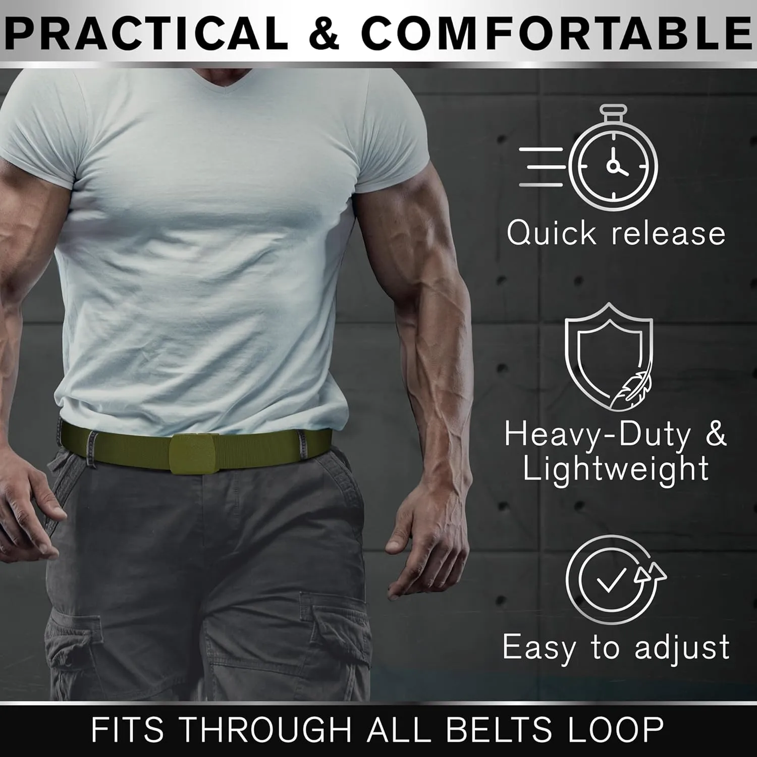 TECEUM Tactical Belt  Heavy-Duty & Quick Release  Military, Work, Rigger, Duty & Utility Belt for Men