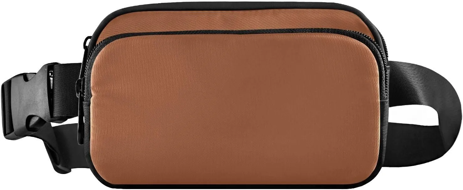Terracotta Plain Fashion Waist Pack Crossbody Bag for Women Men Teenagers Waterproof Chest Bag Belt Bag with Adjustable Strap for Cycling Hiking Gym