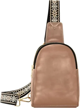 Terracotta Sling Bag for Women Men Fanny Packs Small Crossbody Bags for Women Leather Belt Bag Fashion Waist Packs Waterproof Chest Bag for Travel Hiking Running Sport