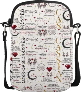 UJIMS A Court of Thorns and Roses Merch Cassian Fandom Crossbody Bag Azriel Cassian Inspired Gift