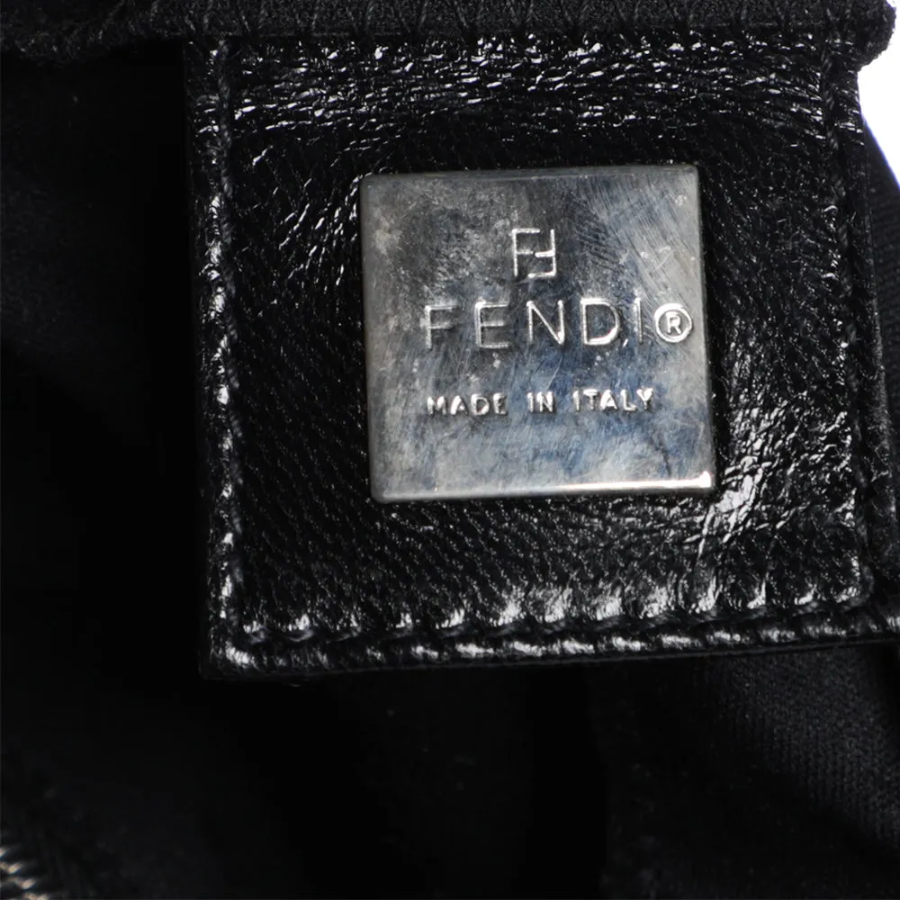 Vintage Early 2000s Fendi Neoprene Black Leather Mini Shoulder Bag