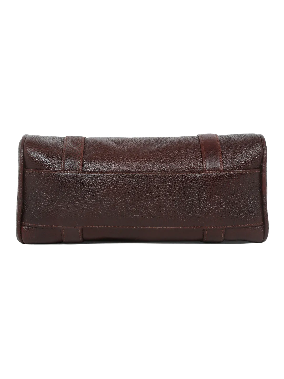 Women Brown Texture Leather Structured Bag